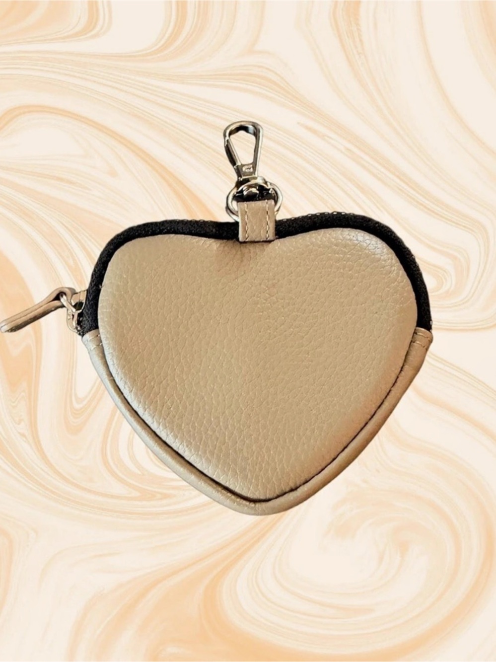 Bandolier Mini Heart Pouch in Beige